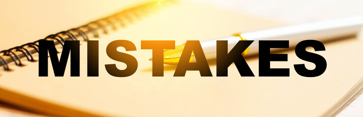 Business mistakes on the office background. Concept of errors in work