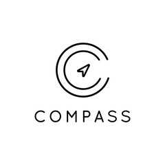 Obraz premium Minimalist compass logo vector