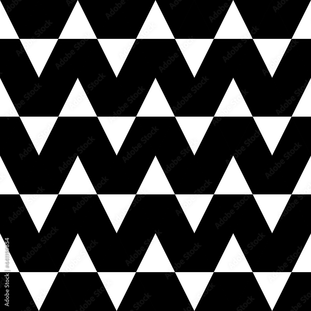 Poster Black and white triangle ornament. Vector simple pattern.