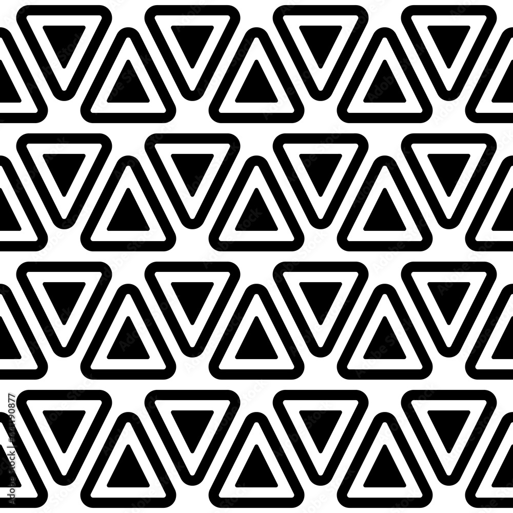 Poster Black triangles. Vector seamless pattern.