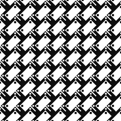 Diagonal seamless shape ornament. Vector simple shapes in black and white colors.