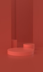 3D rendering of red geometry background
