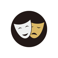 Masquerade vector icon illustration sign on black background