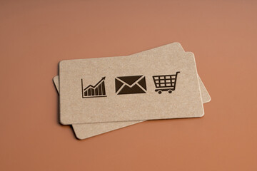 Plain name card for Online shopping icon concept
