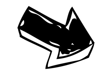 Simple Vector hand draw sketch, Arrow, Isolated on White