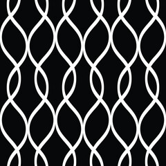 Abstract geometric pattern with wavy lines. A seamless vector background. Black and white blue ornament