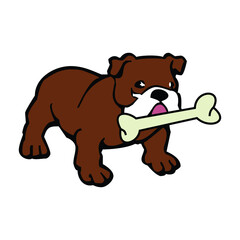 dog with bone cartoon design 