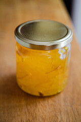Citrus marmalade in a jar