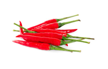 Red hot chili pepper on white background