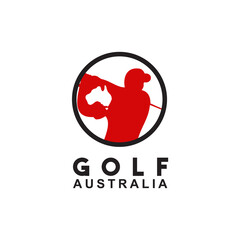Australia golf logo design template