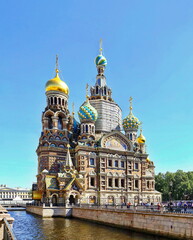 Fototapeta na wymiar Church of the Savior on Blood. Saint Petersburg. Griboyedov Canal. Summer.