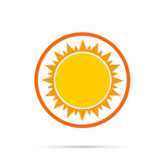 Sun icon, graphic design template, vector illustration