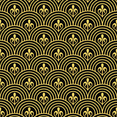 Fish scale wallpaper. Asian traditional ornament Seamless surface design with semicircles pattern