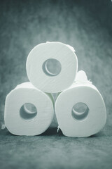 Tissue paper rolls.