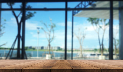 3D rendering, wooden top table on isolate blurred and light background