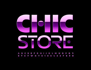 Vector Bright Banner Chic Store. Luxury Stylish Font. Premium Alphabet Letters and Numbers.