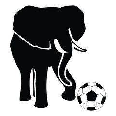 elephant with ball silhouette unique design 