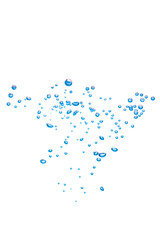blue oxygen bubbles on a white background