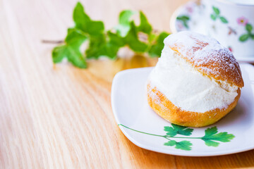 Itarian traditional sweets brioche Maritozzo