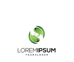Fototapeta premium leaf letter s icon logo design template 