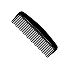 Black comb icon isolated on white, vector illustration
