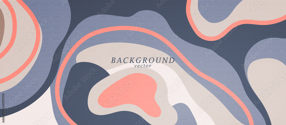 Wall mural liquid color abstract background design art. fluid gradient shapes composition. bohemian design post