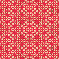 Beautiful background pattern with decorative ornament on a red background, wallpaper. Seamless pattern, texture