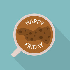 happy friday coffee cup concept- vector illustration