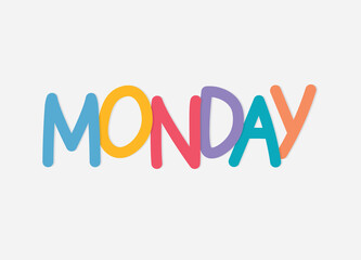 colorful monday word - vector illustration
