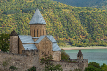 Ananuri castle, castle complex on the Aragvi River in Georgia.