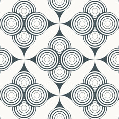 Vector pattern, repeating circles in wavy line, modern stylish monochrome. Pattern is clean for fabric, wallpaper, printing. Pattern is on swatches panel