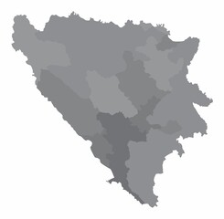 Fototapeta premium Bosnia and Herzegovina administrative map