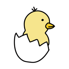 ひよこ（ヒヨコ）のイラスト　横向き
