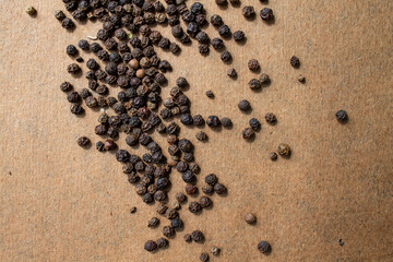 black pepper peas, brown background.
