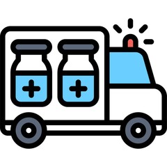 Vaccine Van icon, Vaccine Development related vector