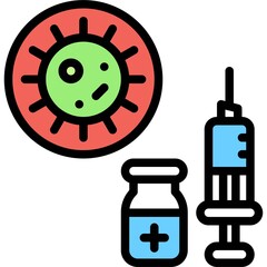 Virus and Vaccine icon, Vaccine Development related vector
