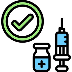 Vaccine approved icon, Vaccine Development related vector