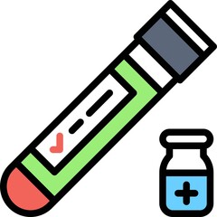Test tube and Vaccine icon, Vaccine Development related vector