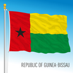 Guinea Bissau official national flag, african country, vector illustration