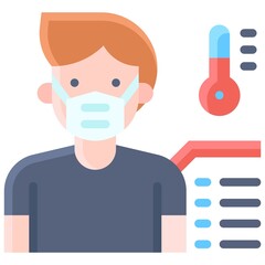 Temperature monitoring icon, Vaccine Development related vector