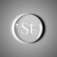 St letters Logo water drop dew droplet 3D