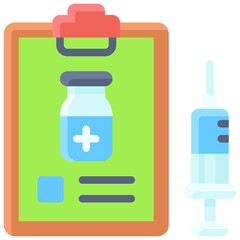 Vaccine data icon, Vaccine Development related vector