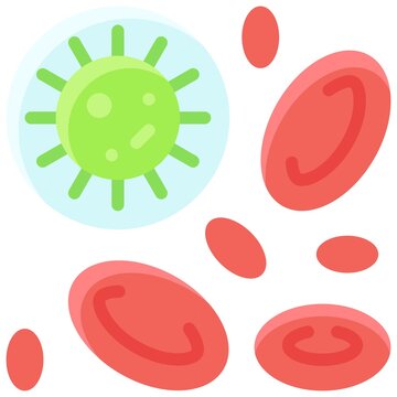 Blood Cell And Disease Icon, Vaccine Development Related Vector