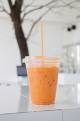 Fresh drink iced Thai milk tea