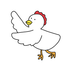 案内するニワトリのイラスト
