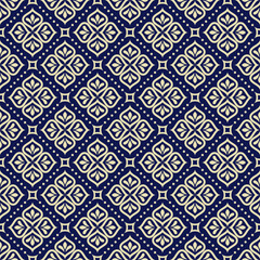 Floral pattern gold and black-blue ornament graphic modern pattern seamless background