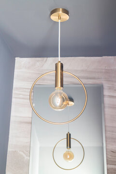 Glowing lamps of hanging filament