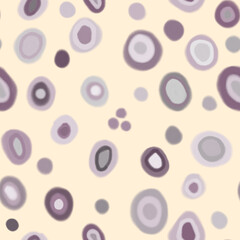 Seamless abstract pattern. Ovals, circles, pastel drawing, pink, gray pastel spots.