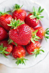 Strawberry berries ripe  sweet dessert organic copy space food background rustic top view food