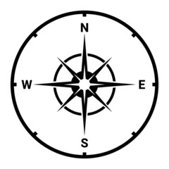 Flat compass direction illustration. Map symbol